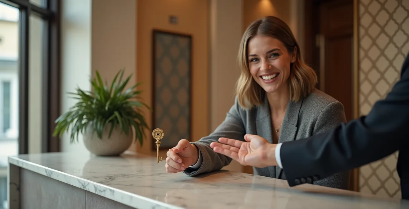 Hall d'entrée moderne d'un aparthotel à Istanbul avec réception