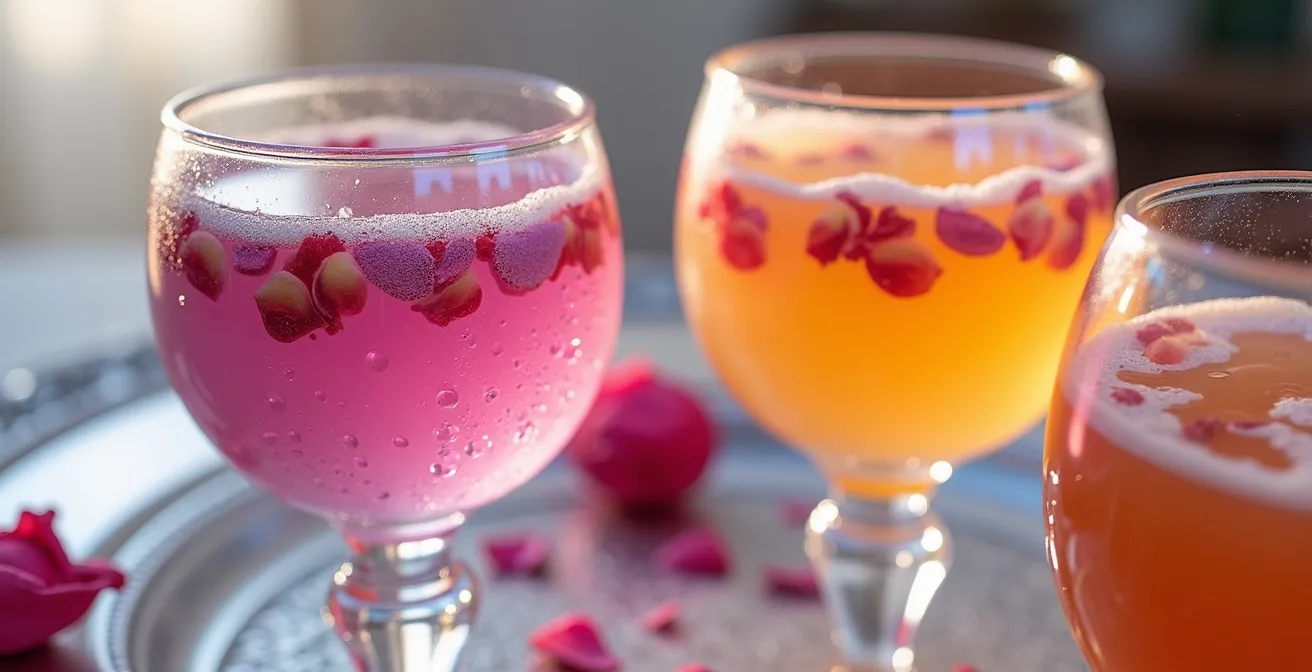 Verres de sherbet traditionnels ottomans avec essences florales